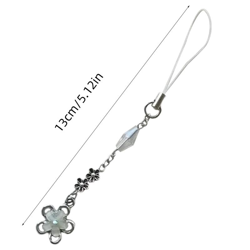 Handmade Beaded Phone Chain Four Leaf Clovers Cellphone Charm Colorful Keyring Pendant Cellphone Charm Accessory