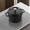 Staub Cocottes Round Black Large Two Hand Enamel Pot IH Compatible Japanese STAUB Cast Iron Grand Cocottes Round Black "Grand 20cm" [Authorized