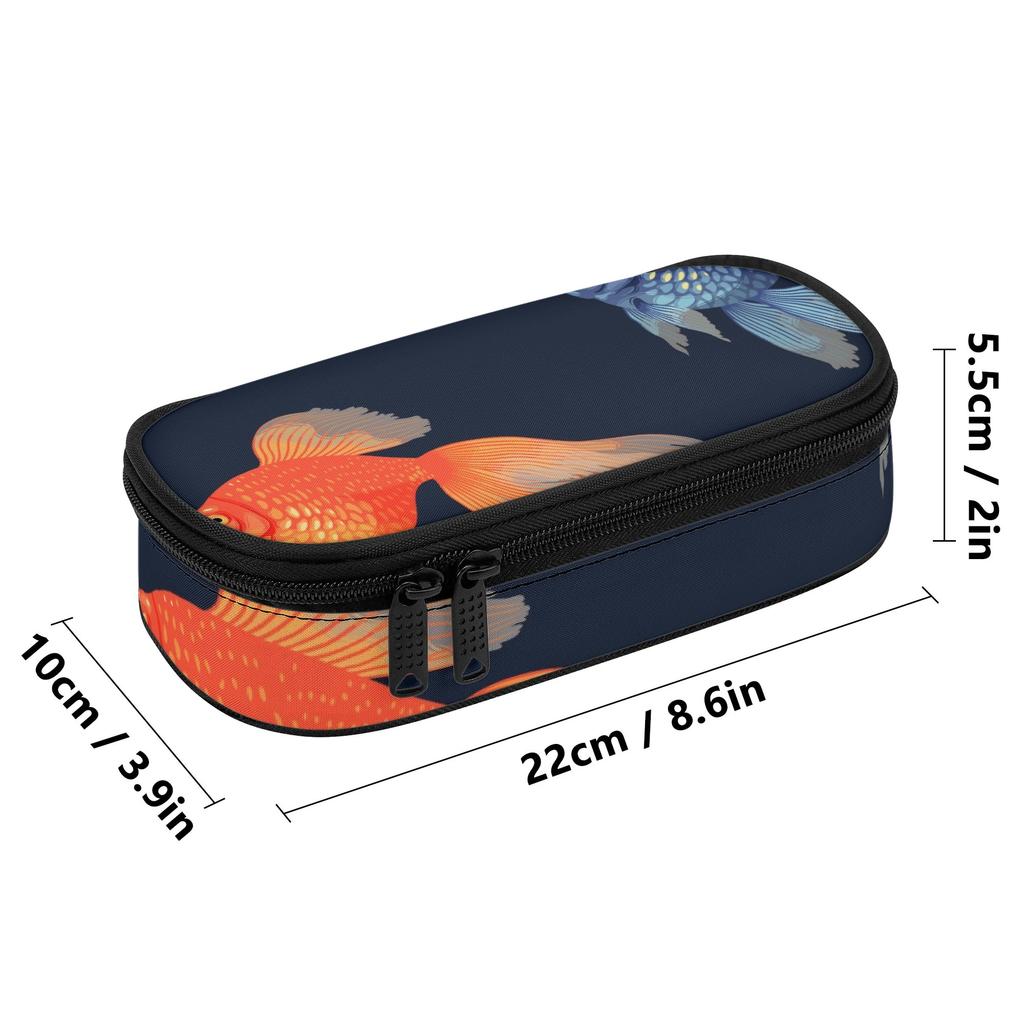 Pencil Pouch Simple Design Durable 300D Polyester Zipper Closure with Mesh Pocket Removable Divider and Pen Slots for Students