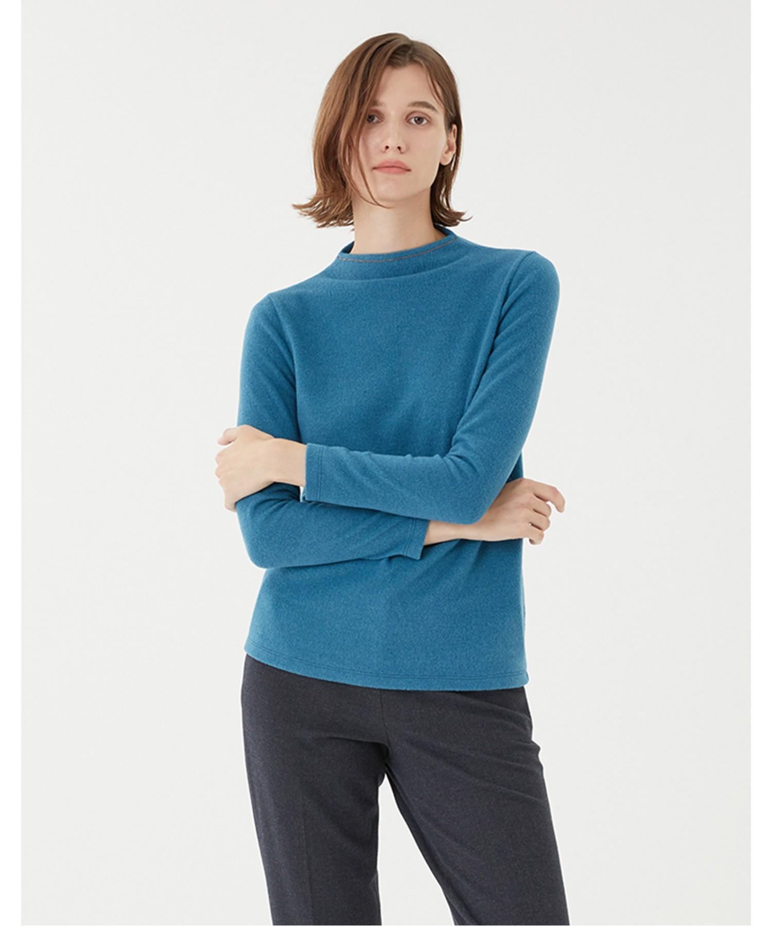 Dailyist Mock Neck Solid T-Shirt_Mdeal3W9281 Blue(53)/090