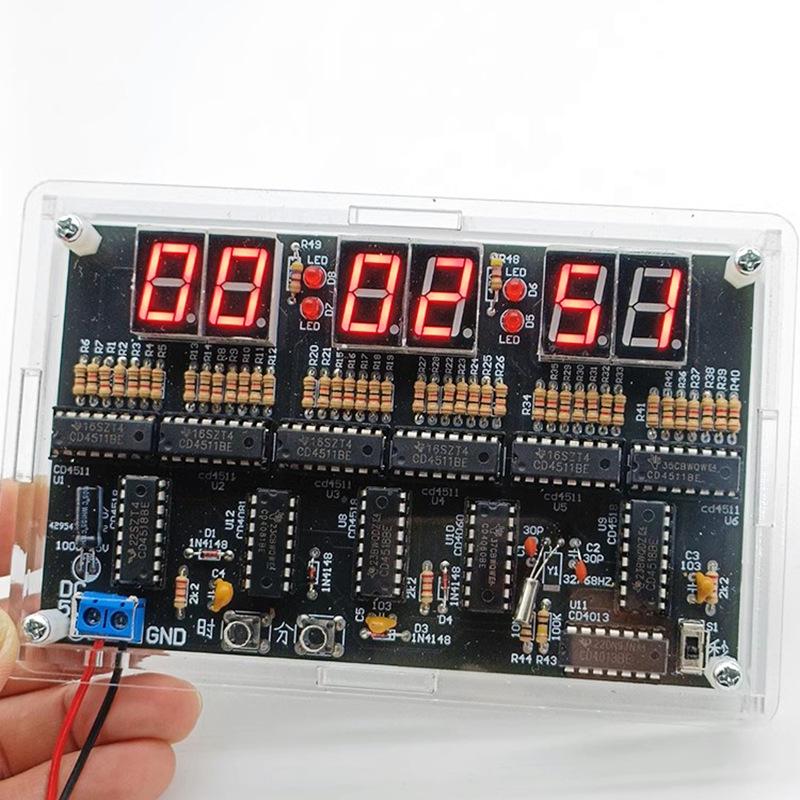 6-Digit DIY Electronic Clock Kit, Welding Practice, DC 4.5V-5.5V