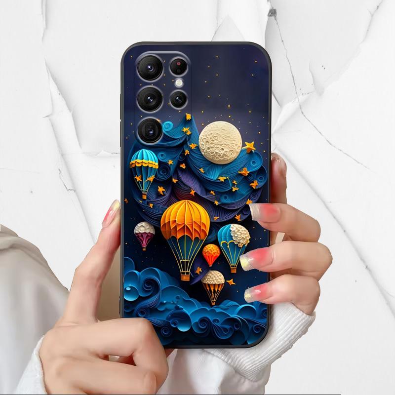 Astronaut Pattern Phone Case For Samsung Galaxy S25 Ultra Covers For Galaxy S 25 Ultra Soft Silicone Shell Black TPU Fundas