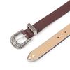 Retro women's fashion belt, casual multi-purpose jeans accessory belt, silver needle buckle, leopard print Pu leather belt