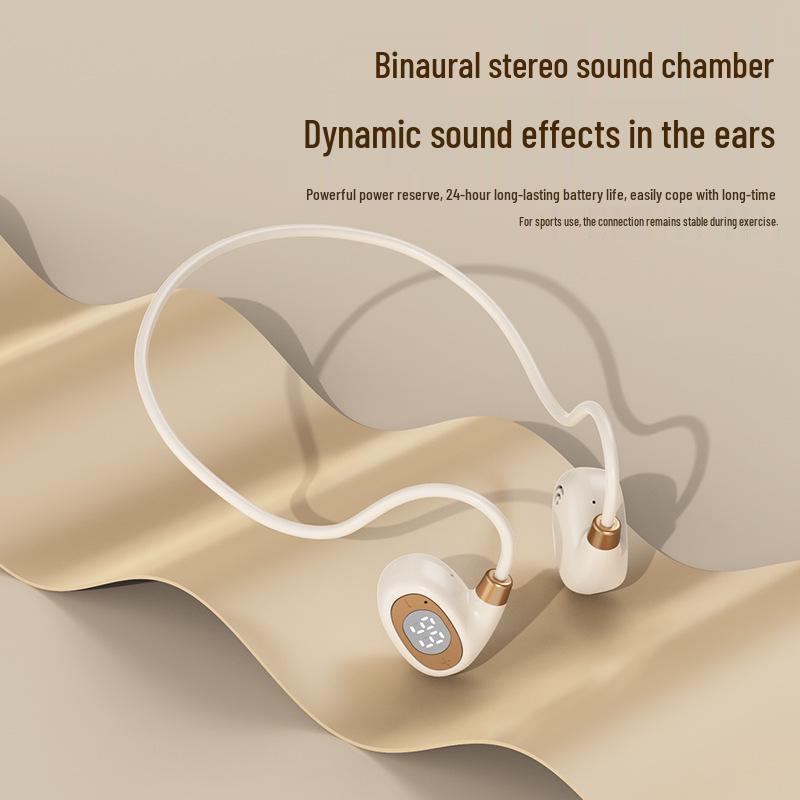 Wireless Bone Conduction Bluetooth Open-Ear Headphones - Long Battery Life, Sport-Ready Design