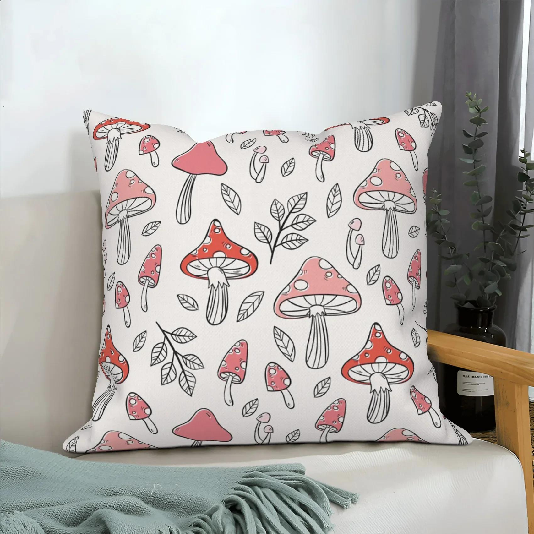 

Fantasy Mushroom Plant Flower Pattern Cushion Cover Home Living Room Sofa Decoration Square 66x66cm
