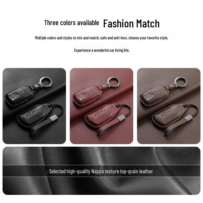 Volkswagen Schlüsselhüllen - Echtes Leder für Teramont, Tiguan L, Tayron, Sagitar, Tharu, Bora, Passat, Magotan und CC Modelle.