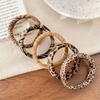 Pack of 5pcs High Elasticity Leopard Print Hair Ties Gentle Nonslip Fabric Hair Bands For Women Girls Daily Styling