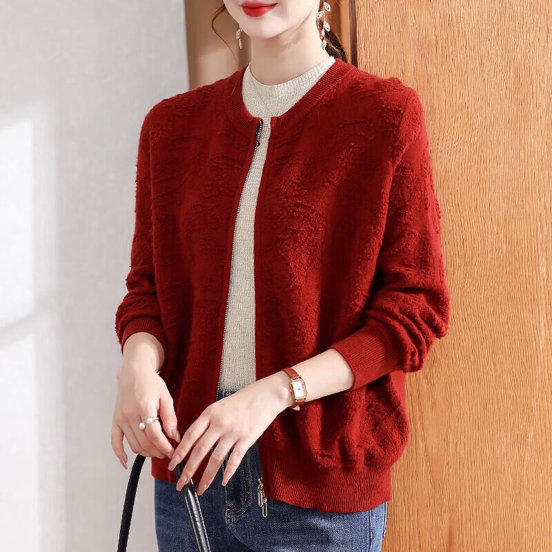 

Elegant Printed Lightweight Cardigan for Mid-Aged Women L