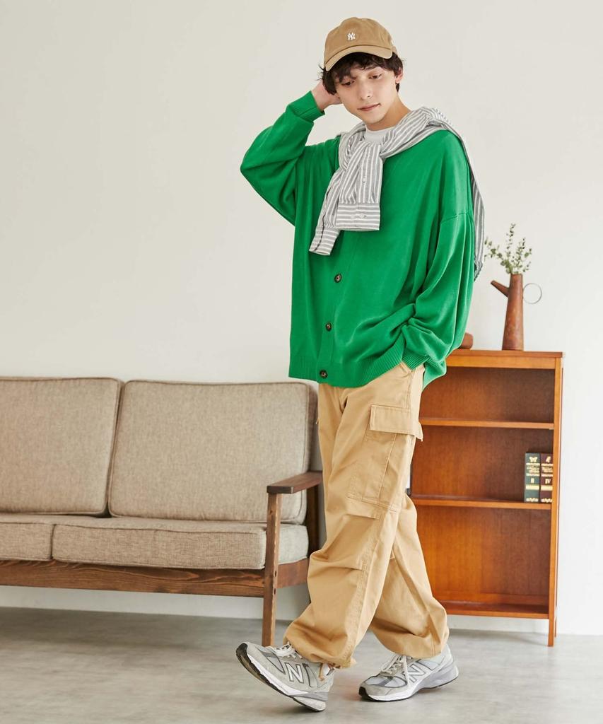 WEGO Loose Oversized Size Green Men's Linen-Like Cardigan, Fit, Spring, Summer, Autumn, Winter, M,