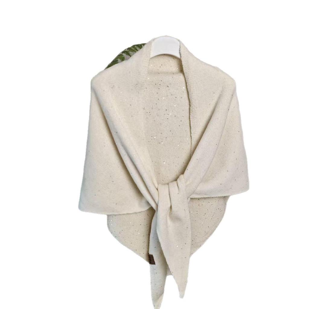 Korean-Style Women's Triangle Wool Blend Scarf Shawl - Autumn/Winter Neck Warmer