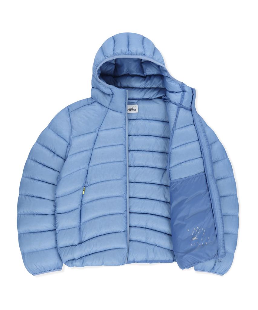Sunlovetour Hooded Fly Light Down Jacket Light Blue