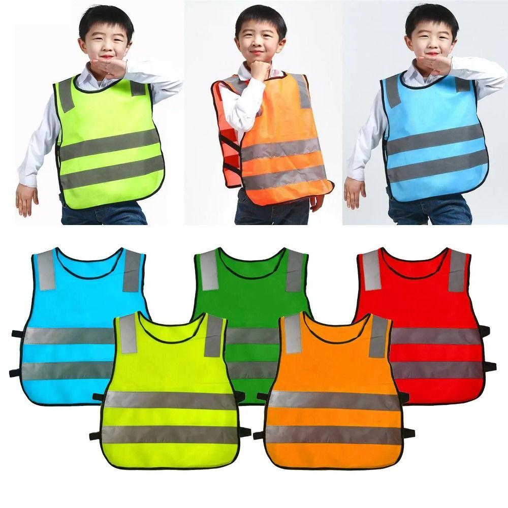 Comfortable Kids Safety Vest High Visibility Traffic Waistcoat Sleeveless Reflective Vest Outdoor