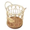 Coffee Pod Basket Decorative Round Wire Coffee Capsule Holder with Wooden Base for Cafe Kitchen Countertop