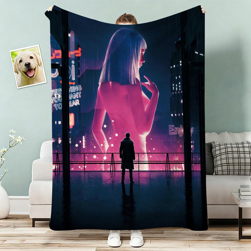 Classic Movie Blade Runner 2049 Throw Lightweight 240g Flannel Blanket Soft Skin-friendly for Summer Cooling
