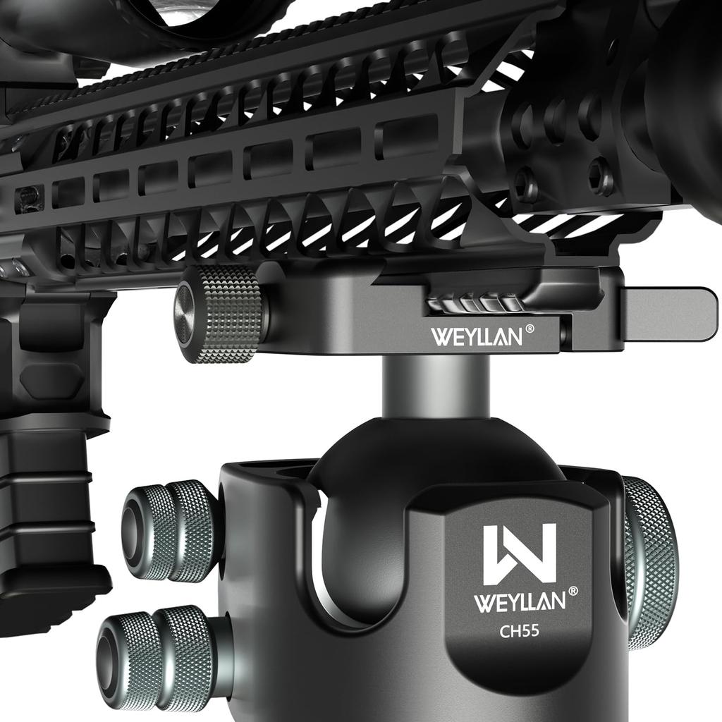 WEYLLAN AP50 Quick Release Tripod Ball Headset with Quick Release Plate for Camera Accessories Clamp, Arca-Swiss Compatible, Dovetail/Picatinny