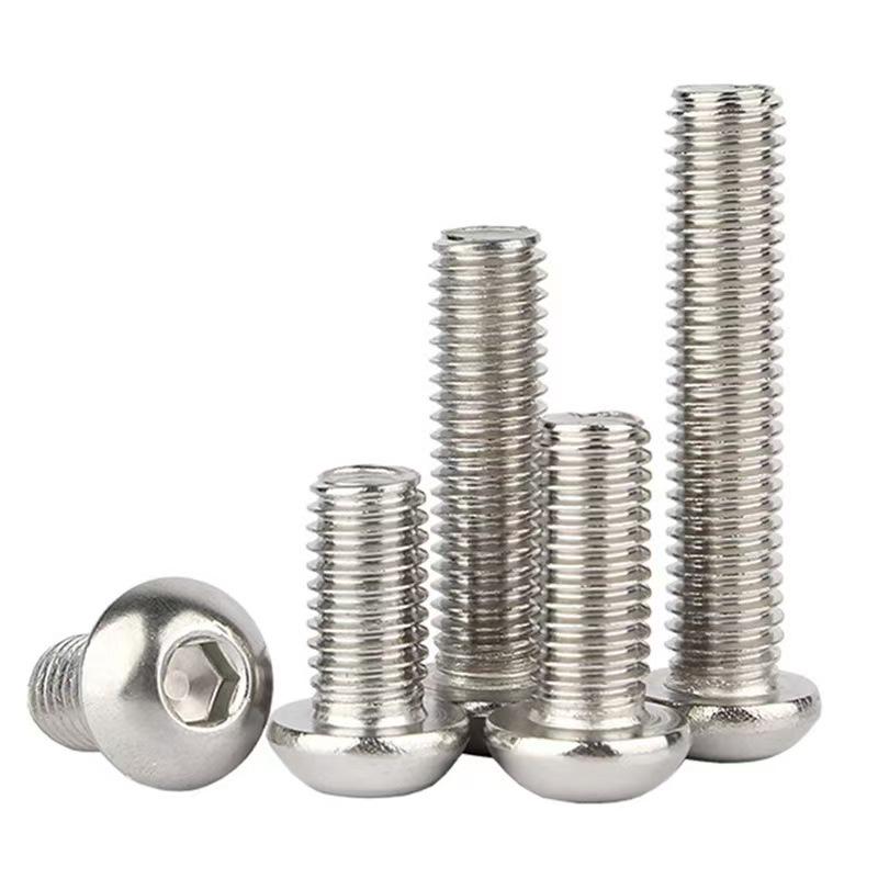 304 Stainless Steel Half-Round Inner Hexagon Machine Screw, M2-M10