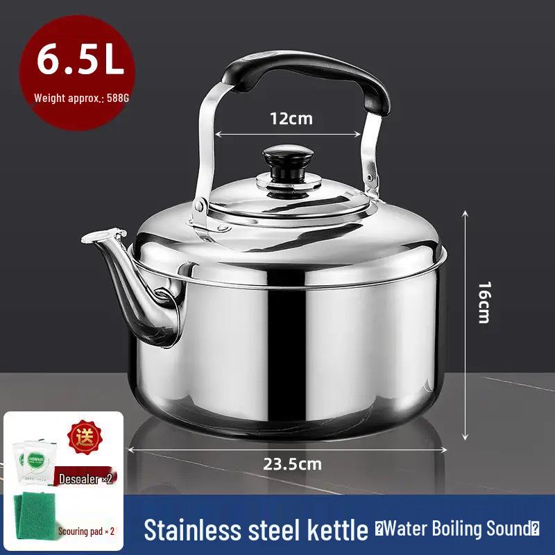 Food Grade Stainless Steel Whistling Kettle, Large Capacity for Gas and Induction Stoves