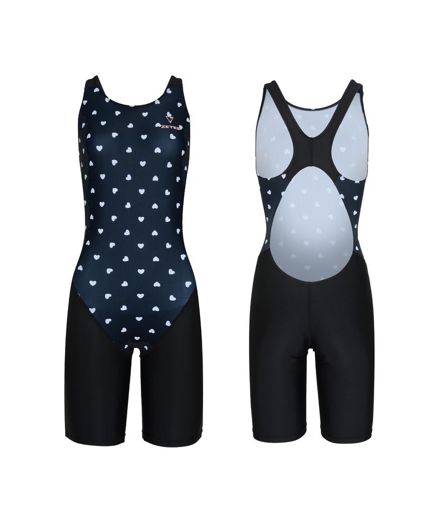Jeteseu Women'S Splash Dt Half-Length X-Back Indoor Swimsuit Loving Heart L9A5511
