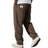 Men S American Style Embroidered Loose Straight Leg Vertical Striped Multi Pocket Casual Long Pants