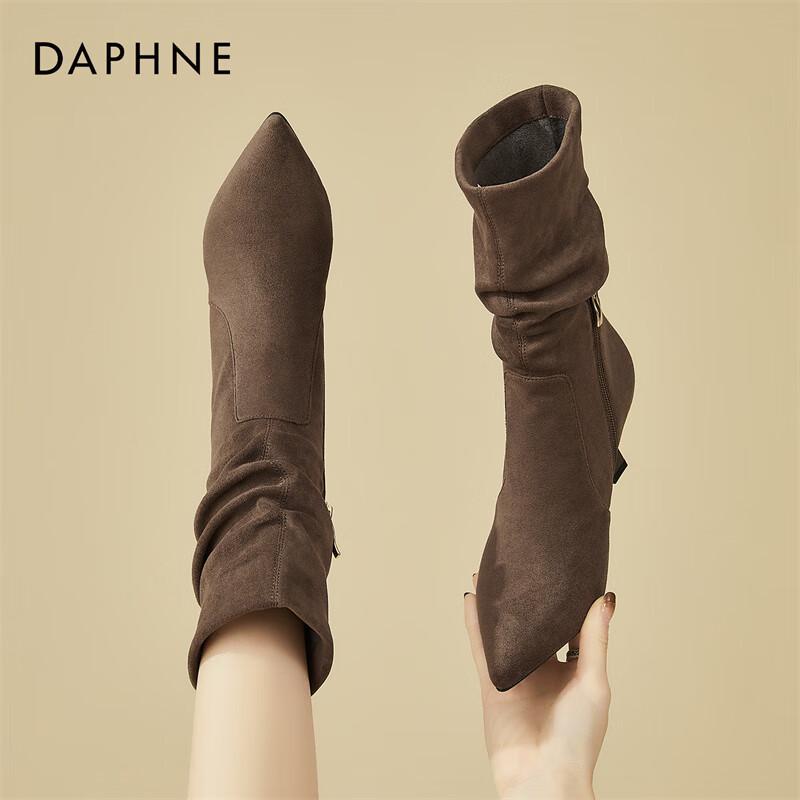 Women s Pointed-Toe High-Heel Mid-Calf Slim Boots 36