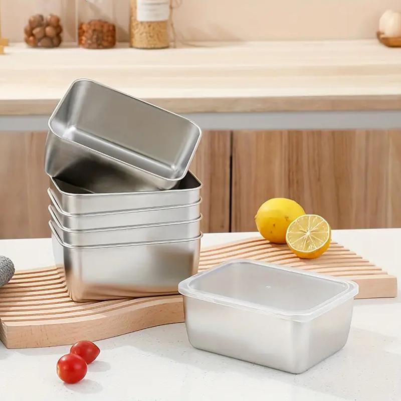 Stainless Steel Refrigerator Food Preservation Box Fruit Bento Meat Airtight Storage Box Kitchen Storage Container Food Storage