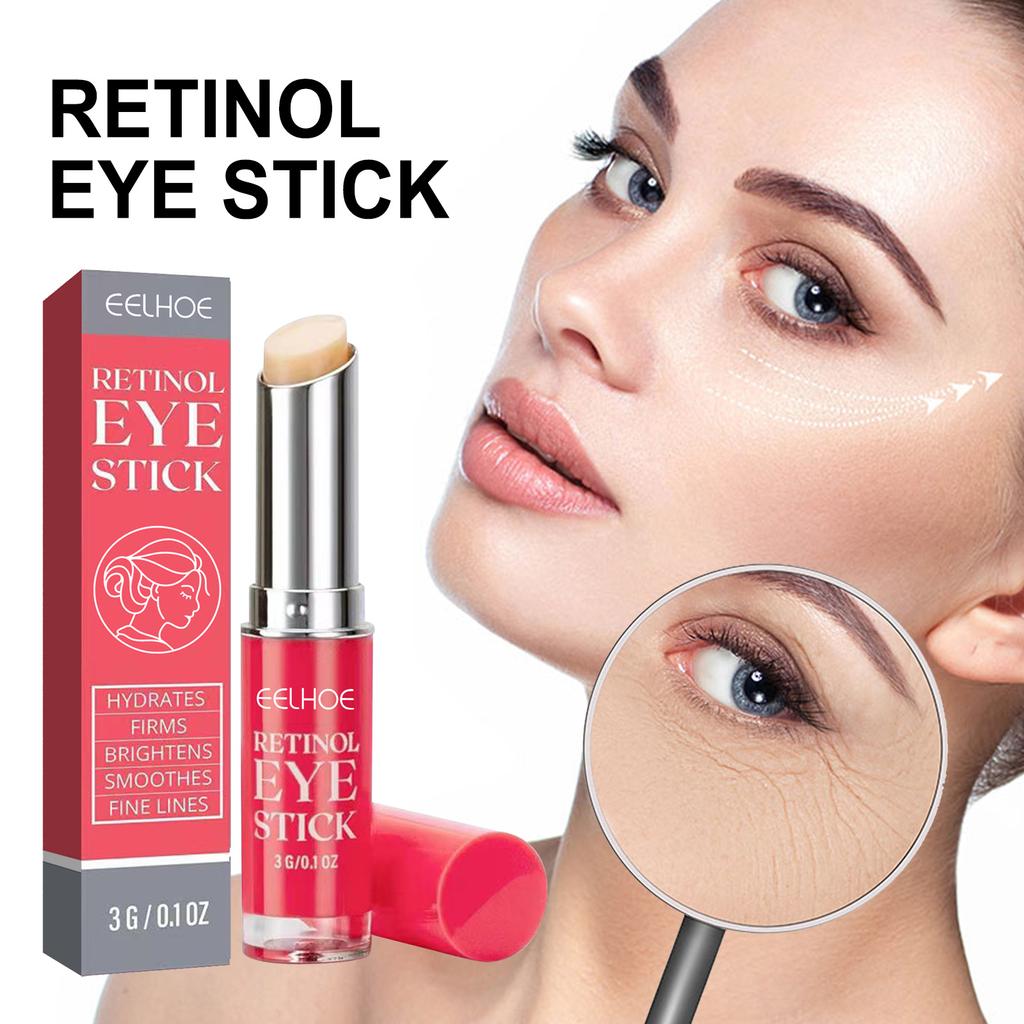EELHOE retinol ball eye care stick moisturizes and soothes dry lines around the eyes, delicate skin rejuvenation, moisturizing eye cream 1pc