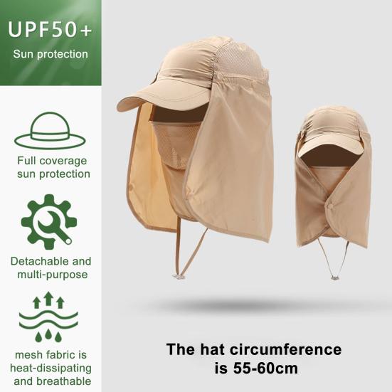 Yousheng Fishing Hat Sun Protection Wide Brim Breathable Mesh Design Sun Hat with Shawl Outdoor Activities Cycling Sunshade Hat