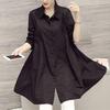 Women's Korean Style Solid White Long Sleeve Maxi Shirt Dress - Spring/Autumn
