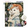 Pearl Painting Handmade DIY 5D Pearl Cat Flower Pattern Decorative Hanging Painting