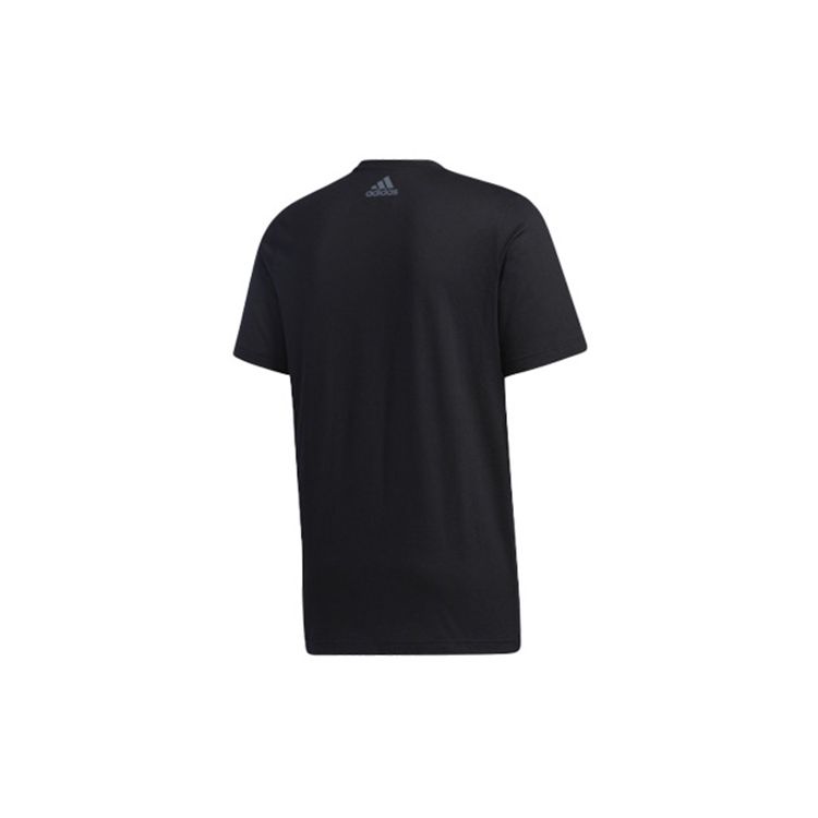 Adidas Logo Front Sports Style Solid Short Sleeve T-Shirt Men Tops Black GD5438