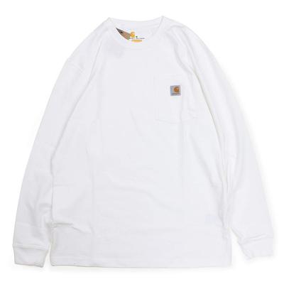 Carhartt carhartt manga comprida longa T WORKER POCKET LS K126 Branco M Camiseta CAMISETAS [item]