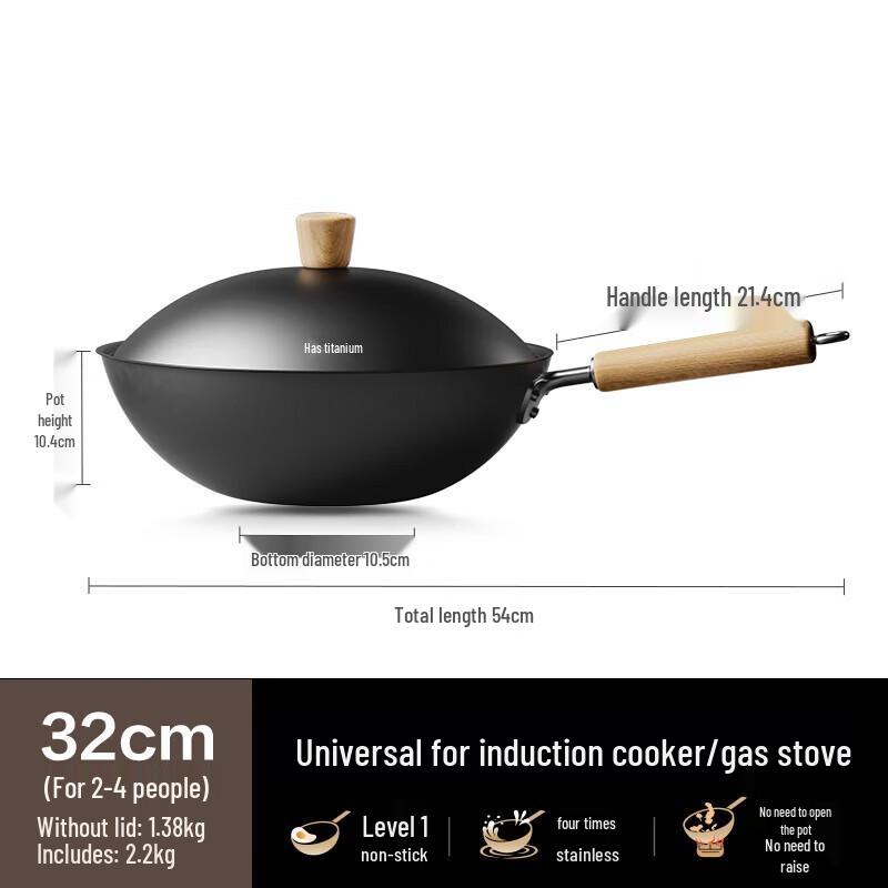 SUPOR Titanium Iron Hammered Wok