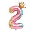 Balon Folie Număr Curcubeu 32 Inch Balon Digital Mini Număr Balon Folie Metalică pentru Petrecere Zi de Naștere Nuntă Decor Fundal