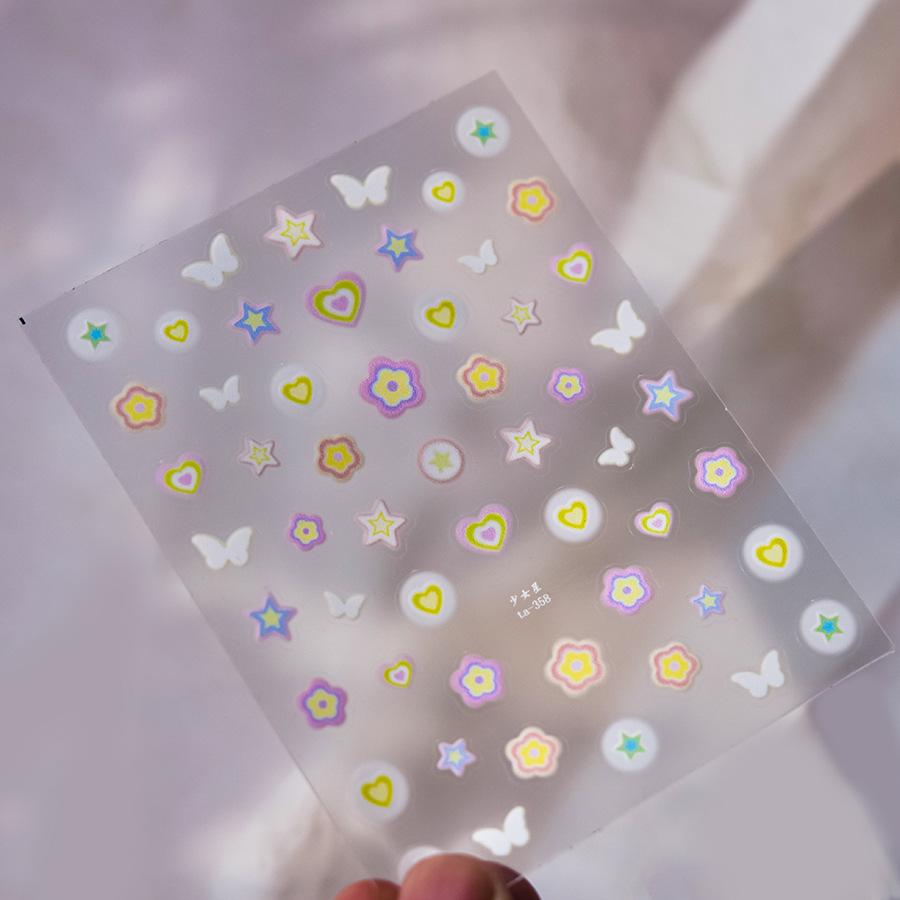Thin Tough Star Butterfly Stickers Nail DIY Production Creative Decoration Stickers
