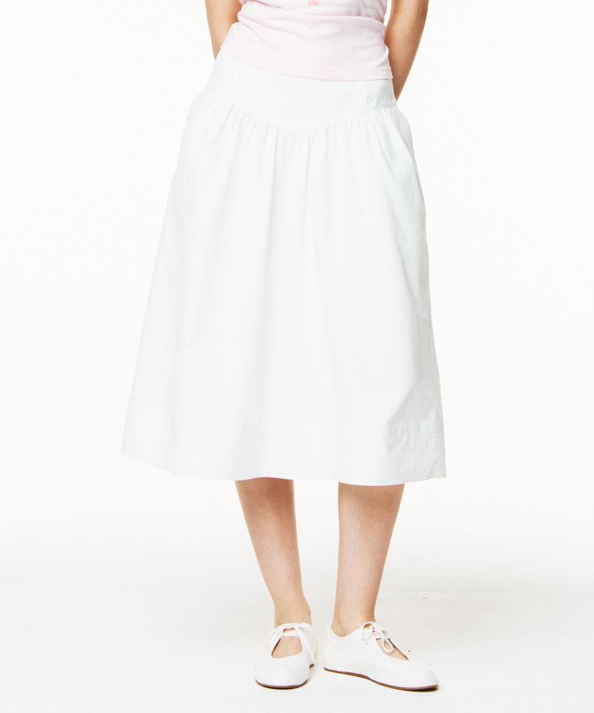 Seteo (W) Seersucker Hole Skirt White