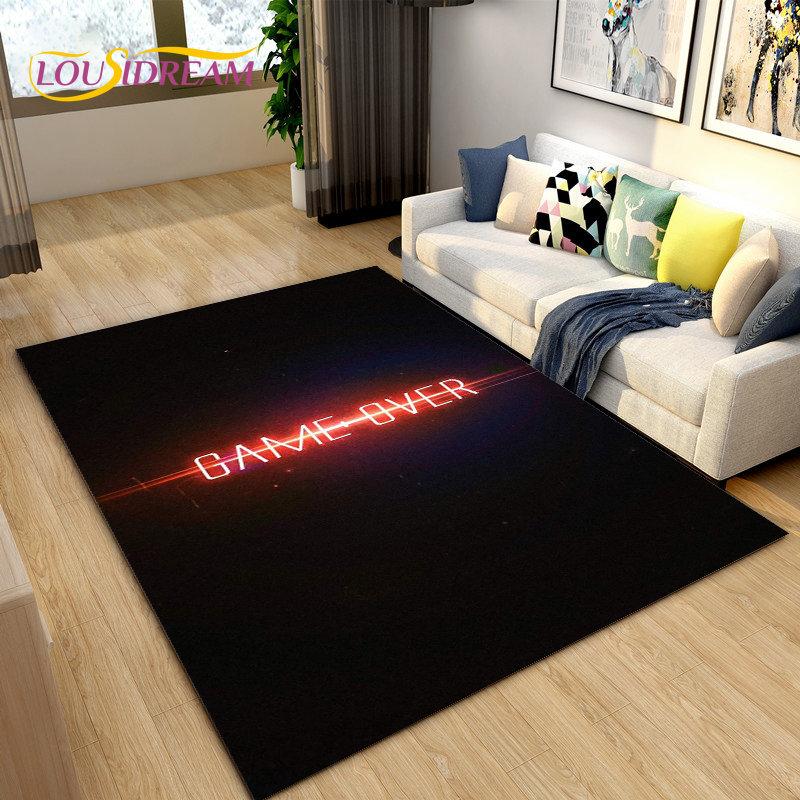 3D Cartoon Game Gamer Zone Controller Area Rug,Carpet Rug for Living Room Bedroom Sofa Decoration,Child Play Non-slip Floor Mat
