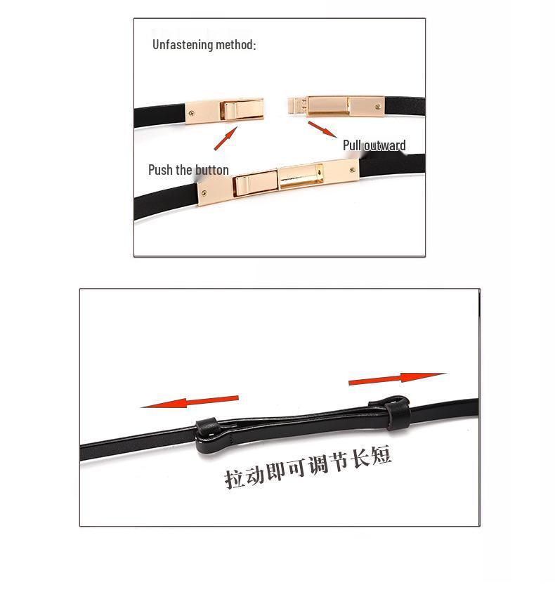 Women's Stylish Thin Leather Belt for Skirts, Dresses, and Coats