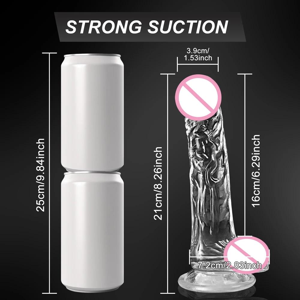 Transparent Soft Jelly Dildo for Women Realistic Fake Dick Penis Strong Suction Cup Butt Plug for Woman Men Anal Sex Toys
