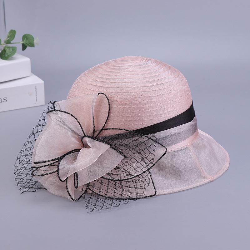 Hat female visor in the elderly sun hat organza bucket hat big brim big brim sun hat