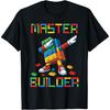 Master Builder Tee Dabbing Blocks Bricks Building Kids Boys T-Shirt