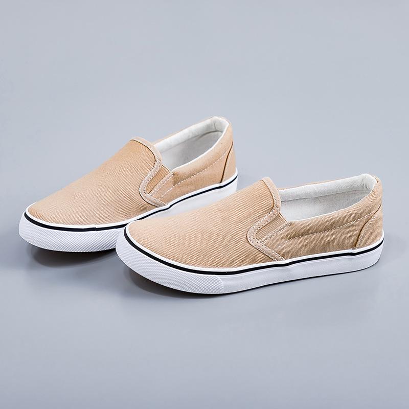 

Women s & Men s Slip-On Canvas Shoes - Casual Lazy Style Couple Skateboard Loafers 35