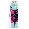 1PC Pink Heart Skull Gothic Splash Print 750ml Color Plastic Sports Water Bottle Leakproof Flip Straw Lid Suitable for Sports Office Home Use