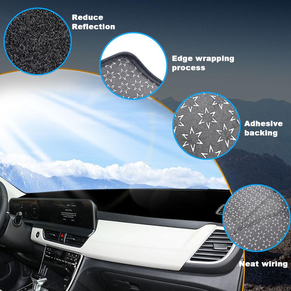 Für Kia Seltos 2025 2025 2025 2025 Armaturenbrettabdeckung Anti-Sonne Anti-Rutsch-Matte Sonnenschutz Dashmat Teppich Auto Zubehör