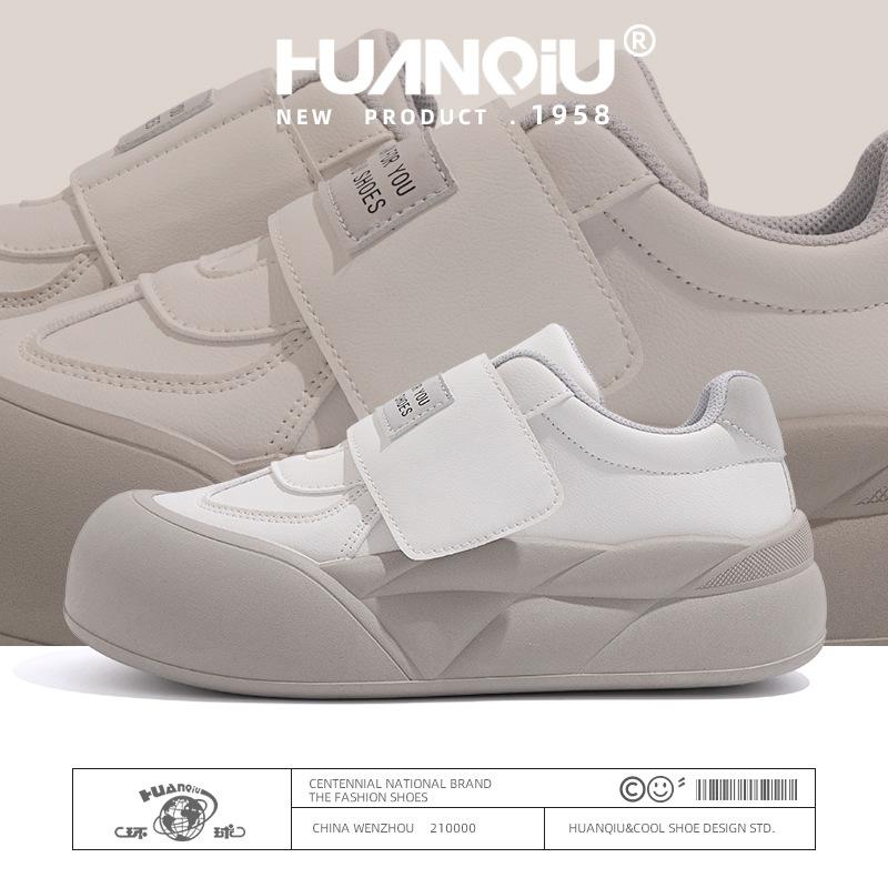 Global velvet warm Velcro board shoes women's ZHQ-HY305-1 winter season new thick-soled versatile white shoes