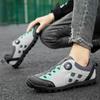 Scarpe da ciclismo da montagna di alta qualità in vera pelle Scarpe da ciclismo da velocità Scarpe da ginnastica da corsa all'aperto 39-46 Scarpe da ciclismo MTB