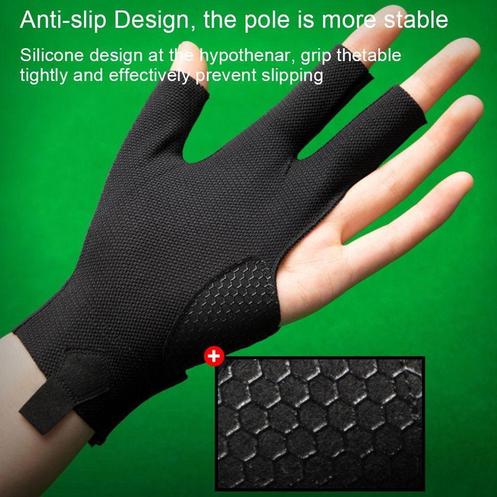 1Pcs Elasticity Cloth Three Finger Glove Left Right Hand Snooker Accessory Billiards Glove  Billiard