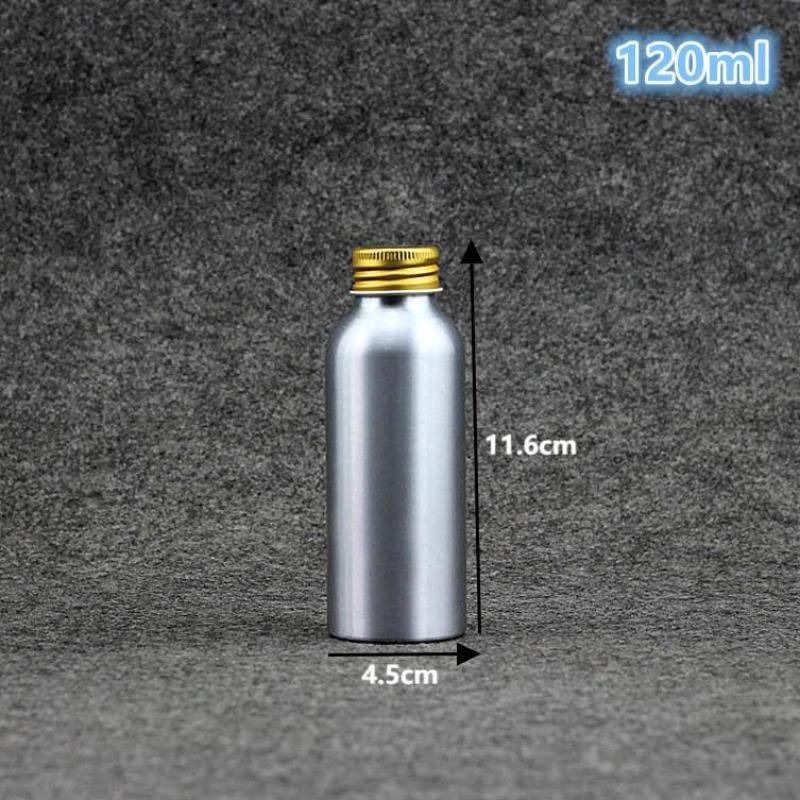 

Бутылка из золотого алюминия 50 мл - 250 мл с винтовой крышкой, флакон для духов, косметического тонера, воды, дорожная портативная многоразовая бутылка 120ml