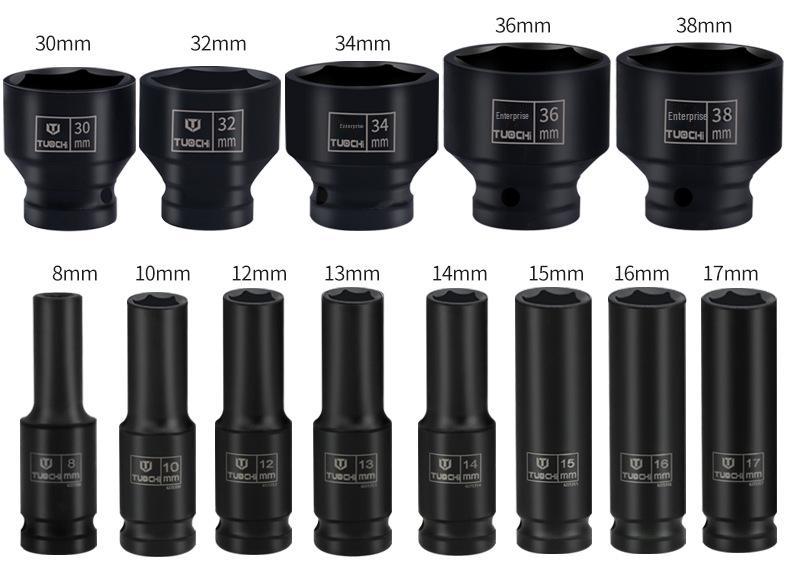43-Piece Heavy-Duty 1/2-Inch Hexagonal Electric Impact Socket Wrench Set