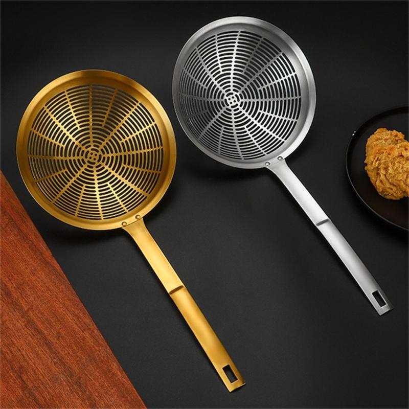 Stainless Steel Skimmer Spoon with Heat Resistant Handle Strainer Ladle Large Colander for Straining and Blanching