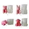 Rose Series Animal Aromatherapy Candle Silicone Mold Diy Rabbit Bear Handmade Soap Dripping Plaster Decoration Mold